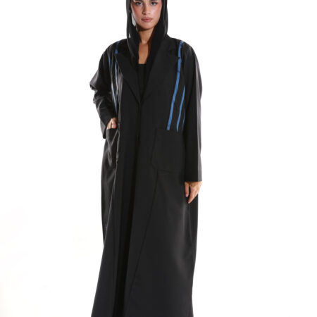 Zahwa Bold Stripes Abaya