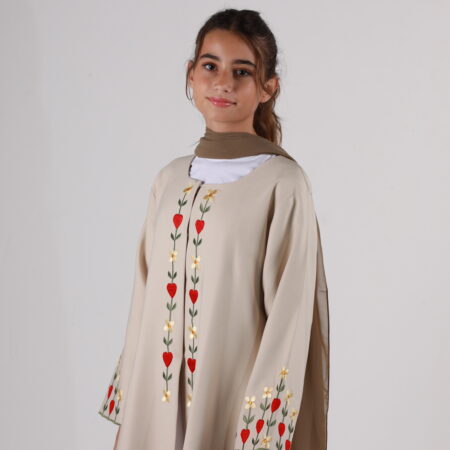 Flower heart abaya