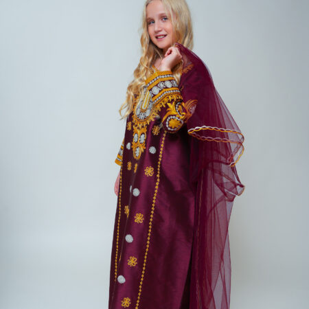 Daraa Thobe Maroon Zari دراعه وثوب